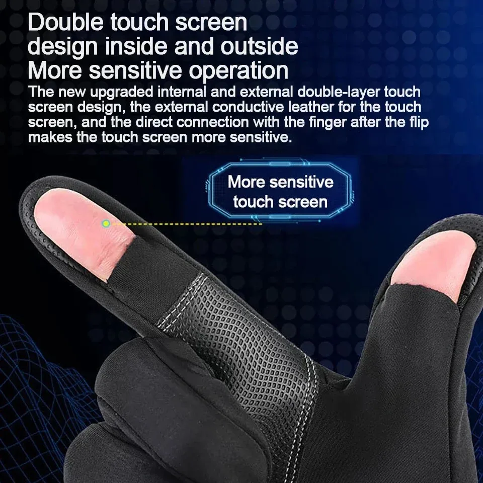 Guantes de pesca de invierno táctiles – Impermeables y antideslizantes - imagen 5