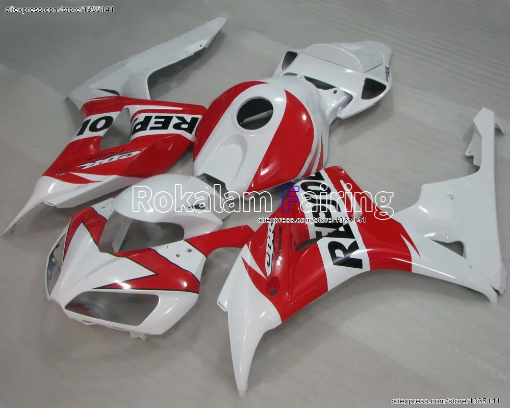 For Honda 2006 2007 CBR1000RR 06 07 1000 RR CBR Red White Bodywork Fairing of Motor (Injection molding)