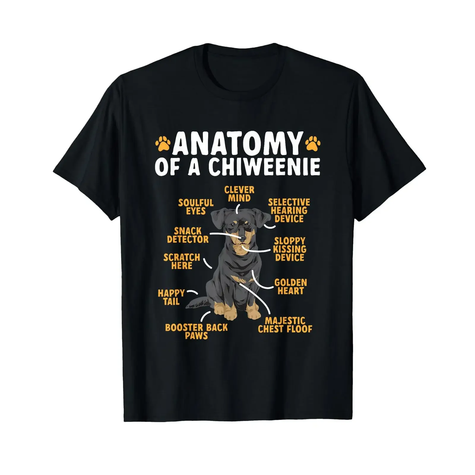 Anatomy Of A Chiweenie Dog T Shirt vintage Washed designer clothes Soft Stylish Stretched fashion graphic homme Versatile