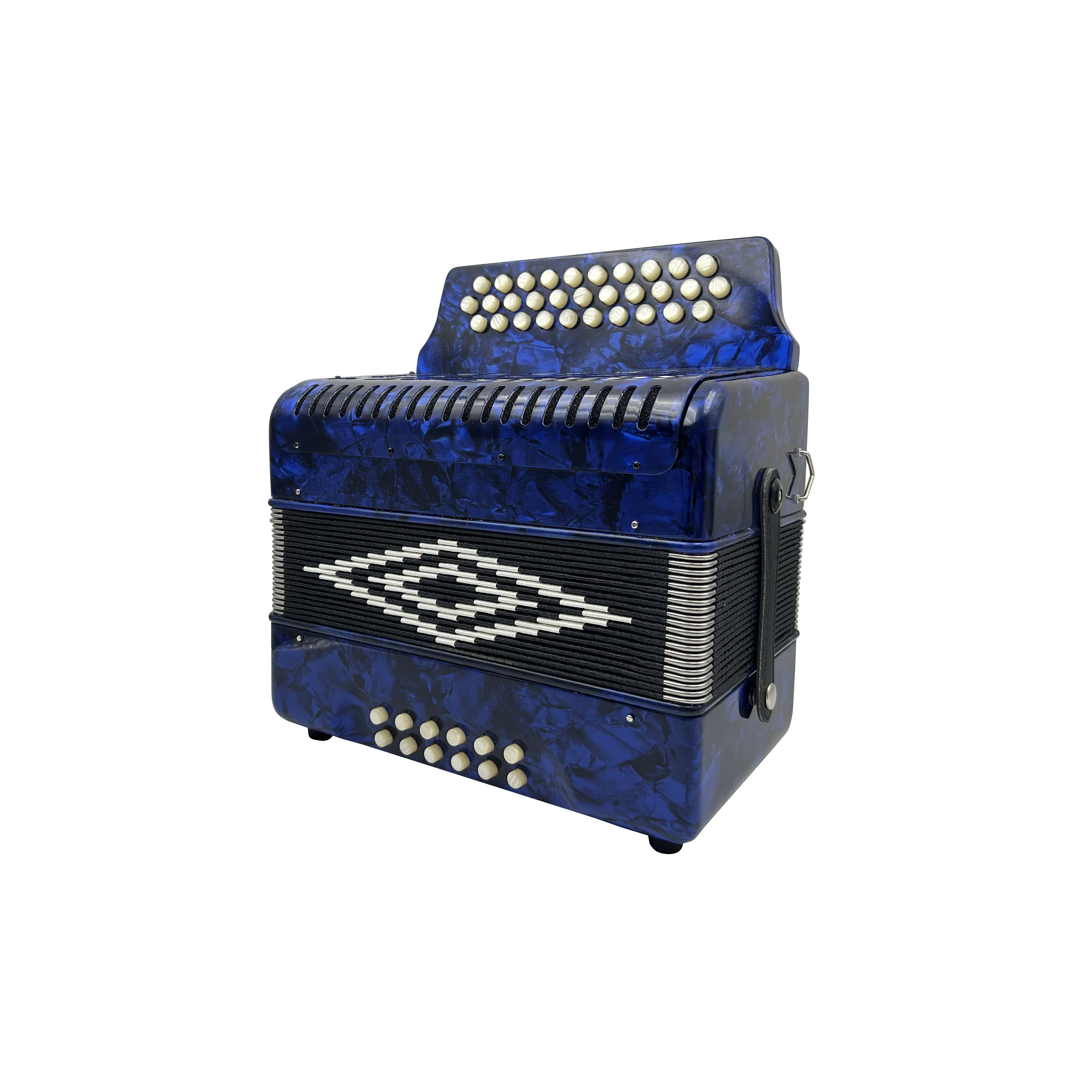 أداة الأكورديون الخشبية المهنية Diatonic 31 أزرار 12 باس طالب الأزرق الملكي السليلويد الأبيض JB3112A نموذج المحمولة