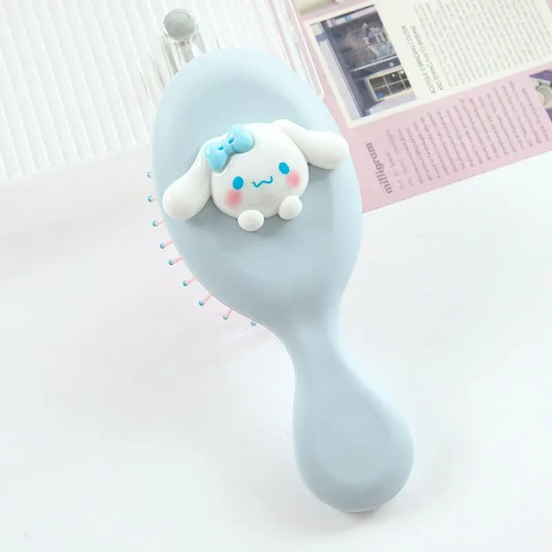 Kawaii Sanrio Comb Hello Kitty Melody Kuromi Cartoon Cute Fold Air Cushion Comb Comb and Mirror Integrated Air Bag Massage Girl