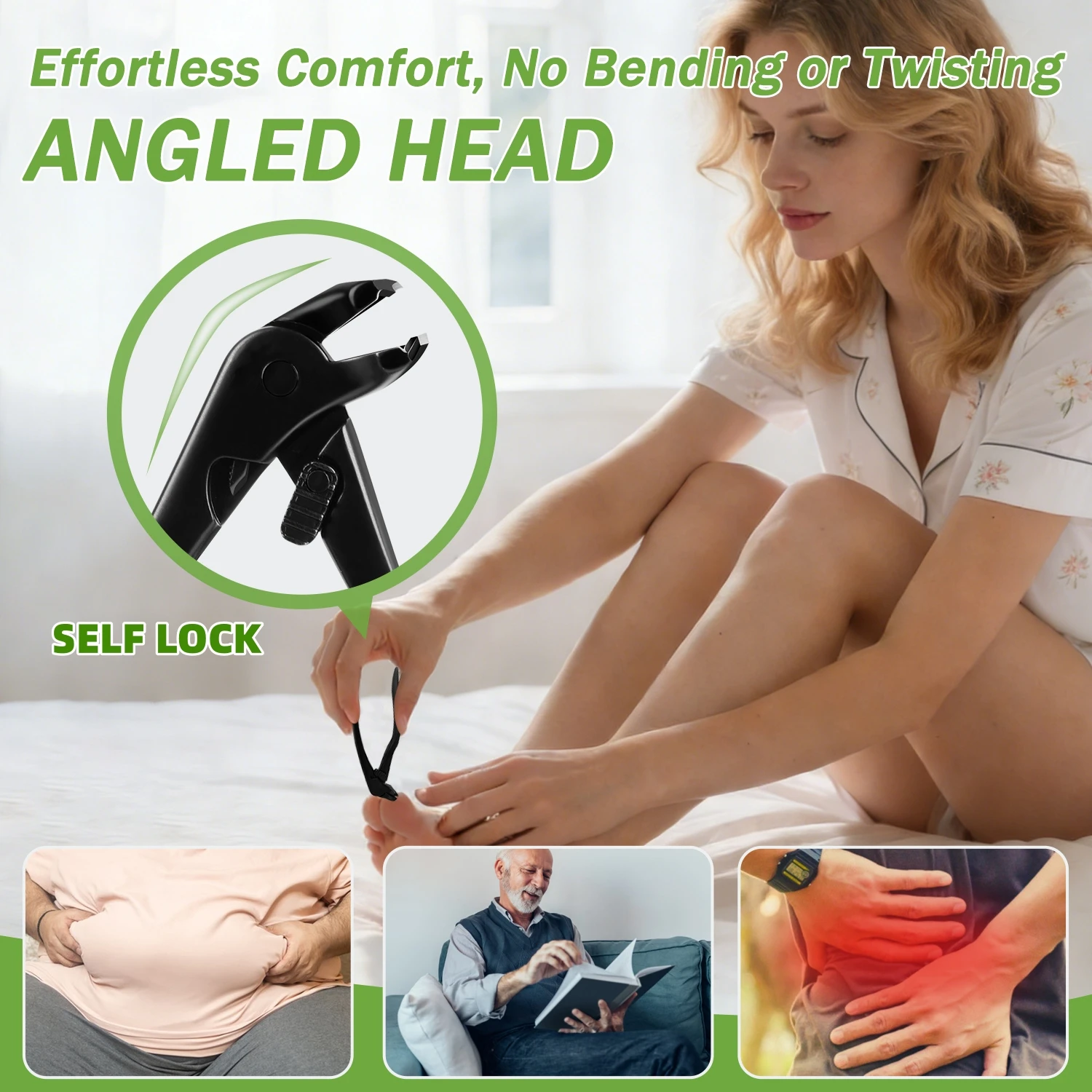 Heany Duty Large Opening Nail Clippers for Seniors Pregnant with Lock Buckle Angled Curve Toenail Clippers for Thick Nails Tool