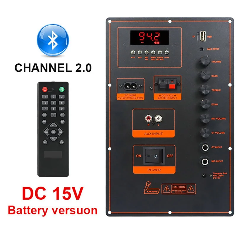 

DSP-Bluetooth Amplifier Board Stereo Amp Module Dual Channel Outdoor Audio Trolley Speaker 2 X 50W High Power-Y47A