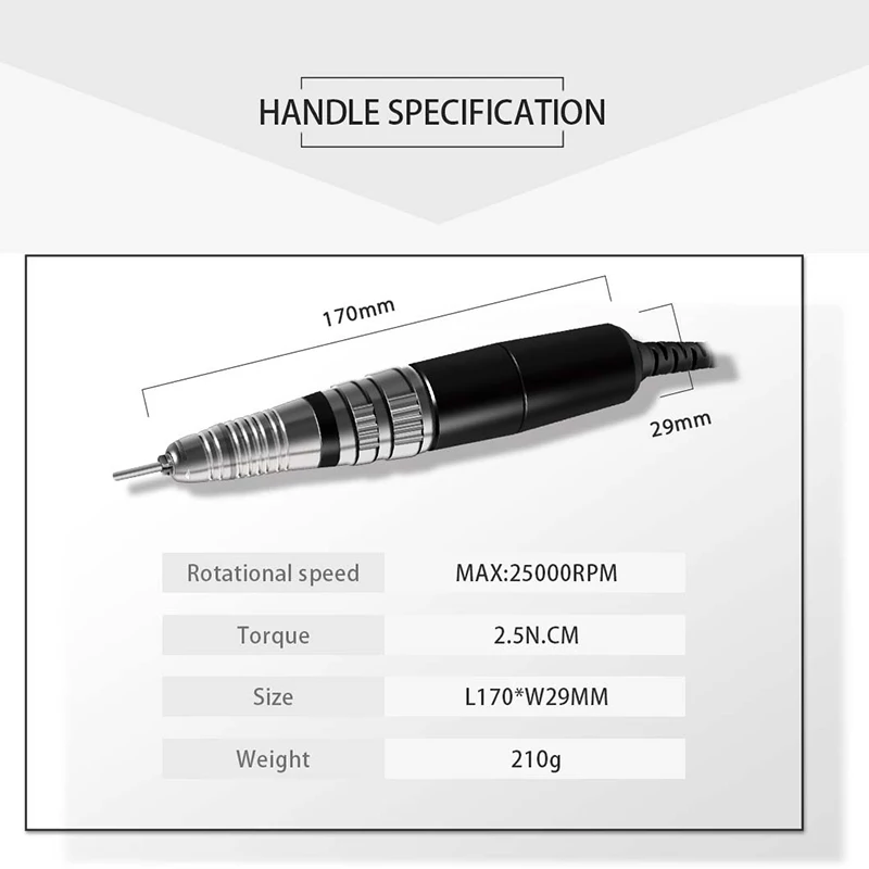 UP200 UPower stylo de manucure électrique pour Machine d'art des ongles 3 broches G3 G5 poignée 35000 tr/min perceuse à ongles électrique pièce à main outils de pédicure