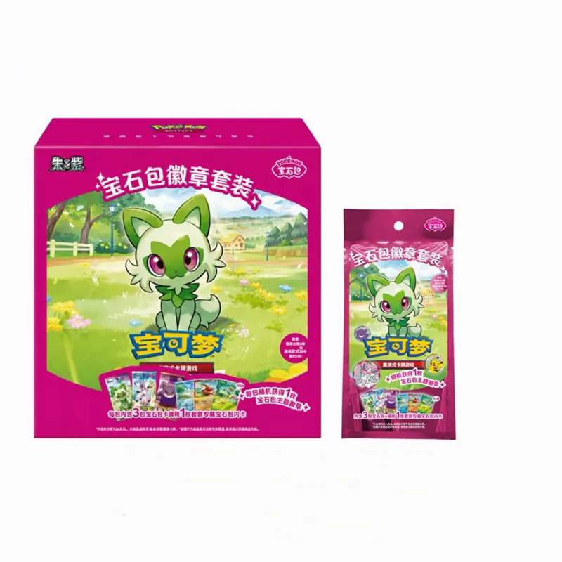 Neue Pokémon TCG vereinfachte chinesische Ausgabe: Alola-Region (Rot & Blau) Edelstein-Pack-Abzeichen-Set – Zufällige Abzeichen, Spielzeuggeschenke, Kartensammlung