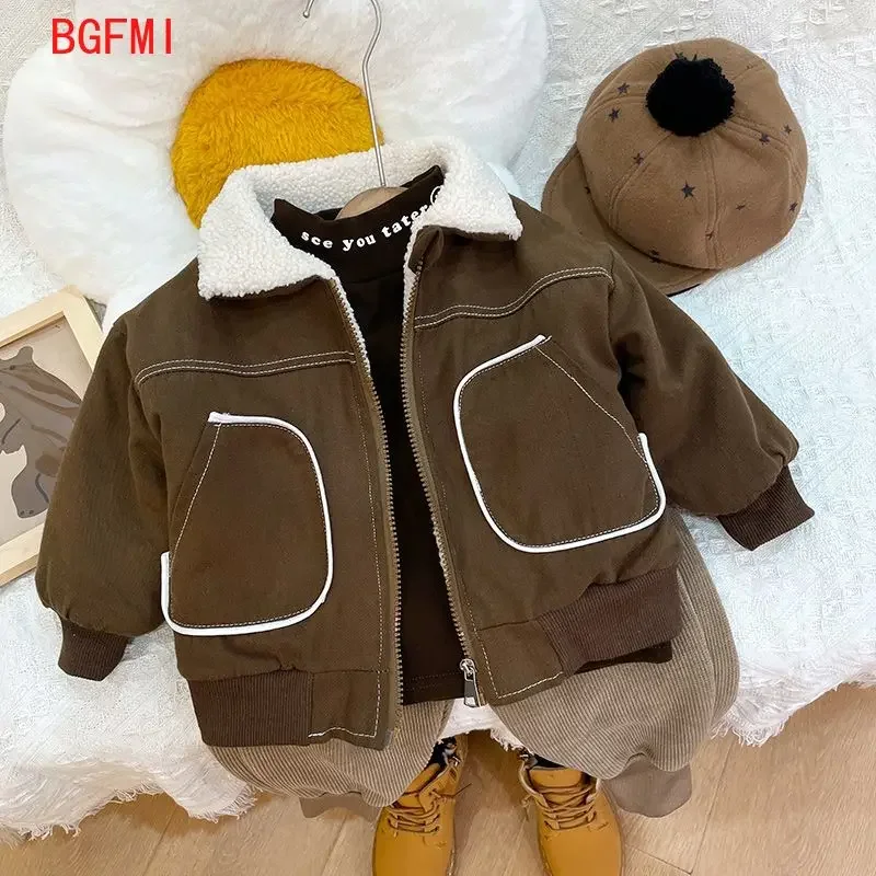 Children\'s Clothing Korean Kids Winter Clothes for Girls Plush Baby Coats Autumn Fashion Jacket for Boy Warm Kid Outerwear 0-5Y