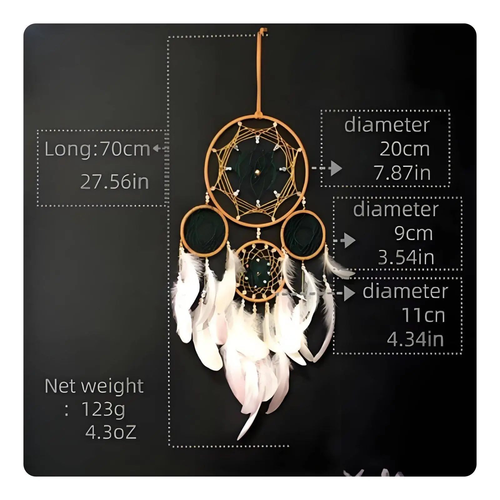 Dreamcatcher Great Gift Idea Dream Net Intricate Weaving Large Woven Dream Net for Kids, Teens, Bedroom, Living Room, Nursery