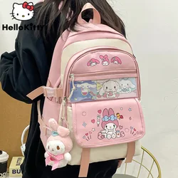 Sanrio Hello Kitty Cartoon śliczne torby koreański Trend tornister o dużej pojemności Y2k plecak studencki w stylu japońskim moda torba na ramię