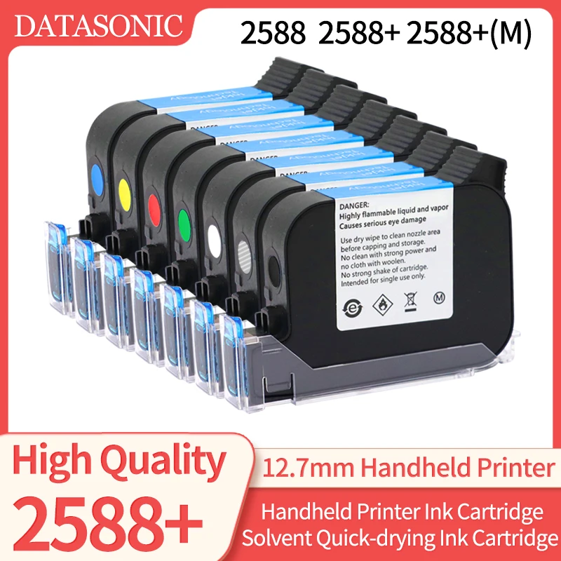 2588+ 2588 2588+M Handheld Printer Ink Cartridge Fast Dry Eco Solvent Print Height 12.7mm Inkjet Printer Colorful Ink Cartridge