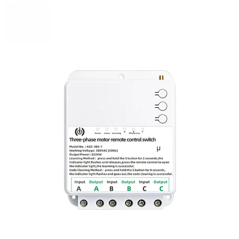 380V Three Phase Rf Remote Control Switch Wireless Relay with Remote Control Wireless Switch 433MHz