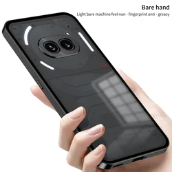 Magnetic Metal Bumper Phone Case for Nothing Phone 2 Matte Clear Back Cover Aluminum Alloy Frame for Nothing Phone 2A Plus Case
