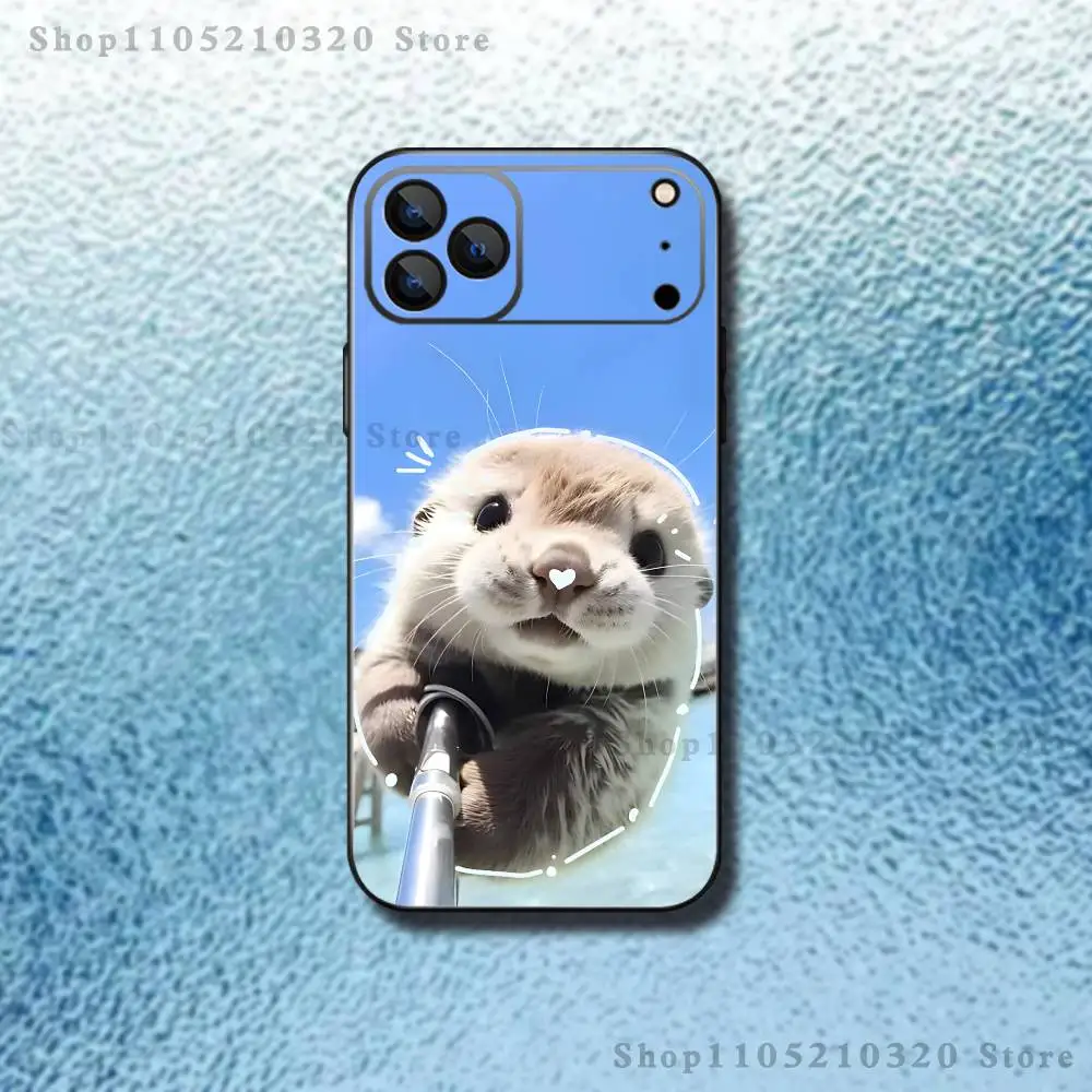 حافظة هاتف لطيفة على شكل حيوان لهاتف آيفون 17,16,15,14,13,12,11,Pro,Max,Plus,E,SE4,Air,Mini Black Soft Funda #5