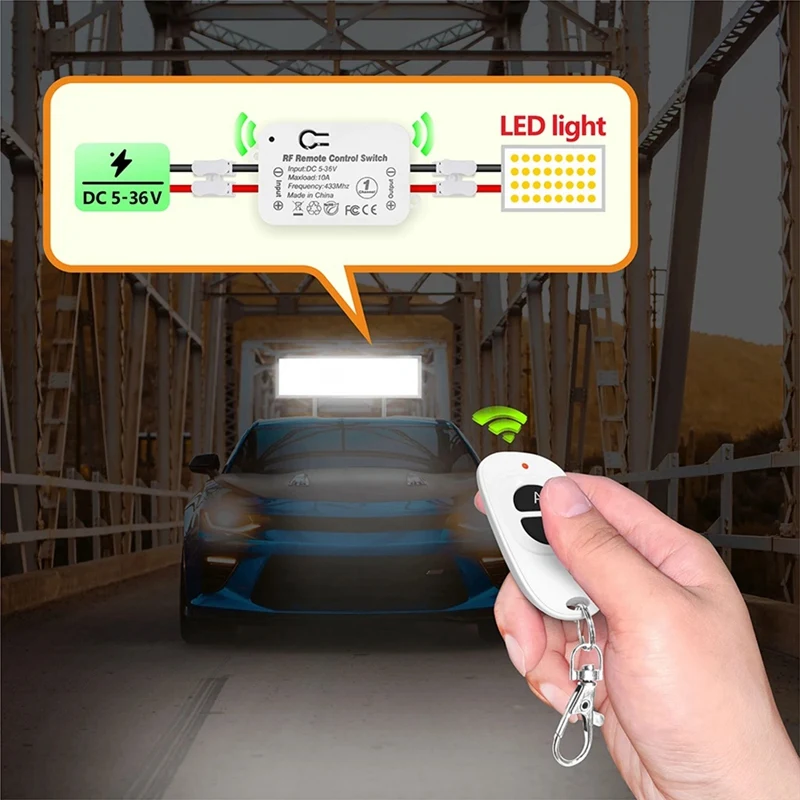 433Mhz Wireless Remote Control Switch 10A DC 6V 12V 24V 30V 36V Mini RF Relay Receiver Transmitter