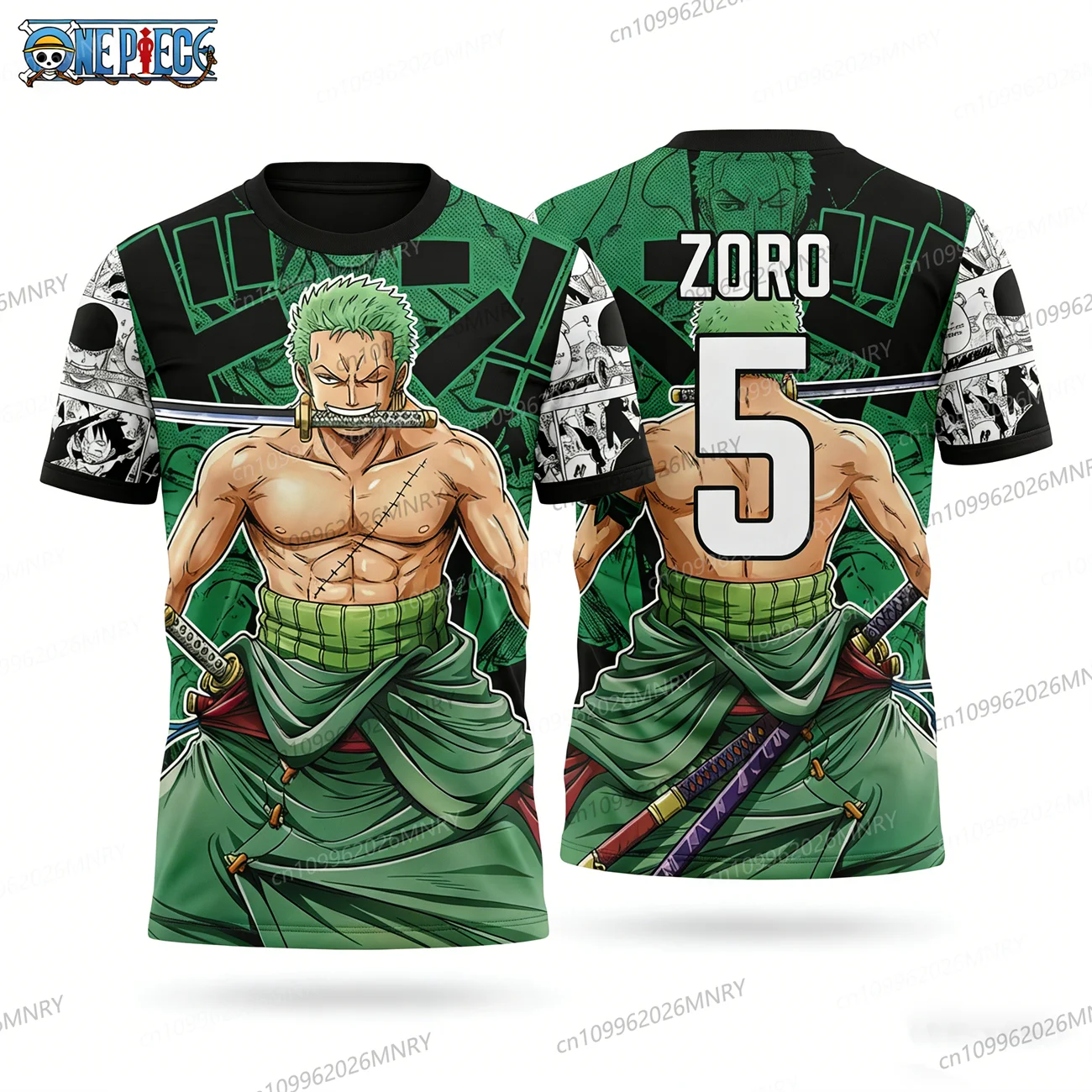 

Anime One Piece Luffy Zoro TShirt 3D Print Street Summer Woman Short Sleeve Men's clothing Children's clothing Unisex Tshirt