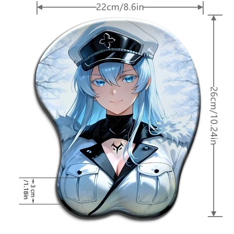 Esdeath Ergonomic Wrist Rest 3D Soft and Smooth Silicone Mouse Pad Computer peripherals suitable for gaming office work