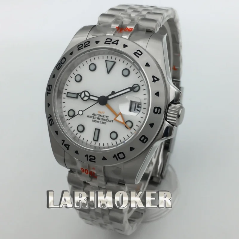 40mm/43mm NH34 DG3804 movement GMT men's mechanical diving Waterproof watch 24-hour fixed bezel green luminous sapphire glass