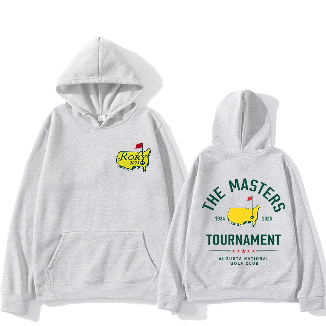 Rory Mcllroy Masters Style Printed Hoodie Men Womens 2025 White Fleece vintage clothing Fashion Long sleeve hip hop Sweatshirts