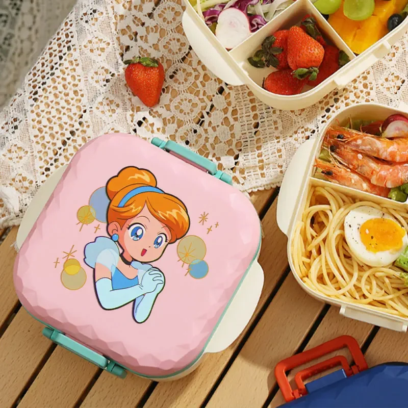 800ml Lunch Box for Disney Princess Ariel Box Can Be Placed in Microwave Spoon Fork Portable Student Office Workers Without BPA