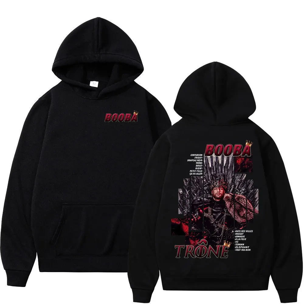 France Rapper Booba Trone Album Hoodies Men's Women Clothing Fashion Loose Long Sleeve Hooded Sweatshirts Pullovers Streetwear