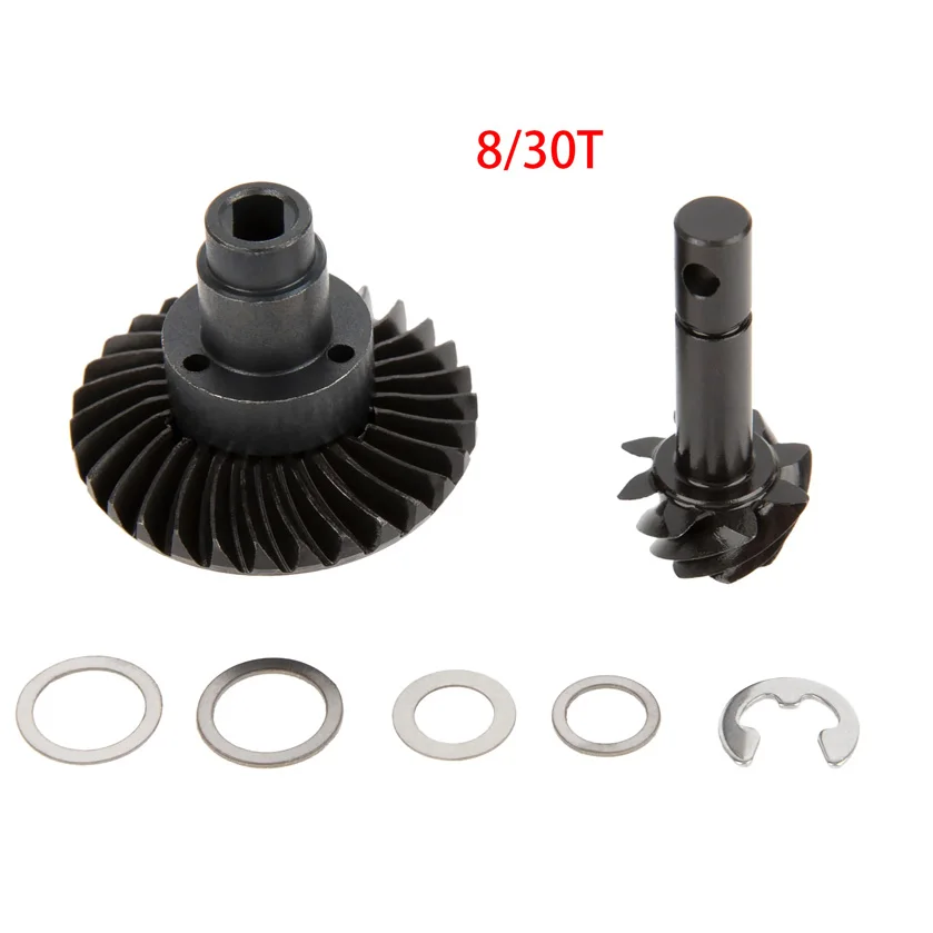 8T 30T Steel Spiral Bevel Gear Front Rear Axle Gears for SCX10 II 90046 90047 AR44 AR45