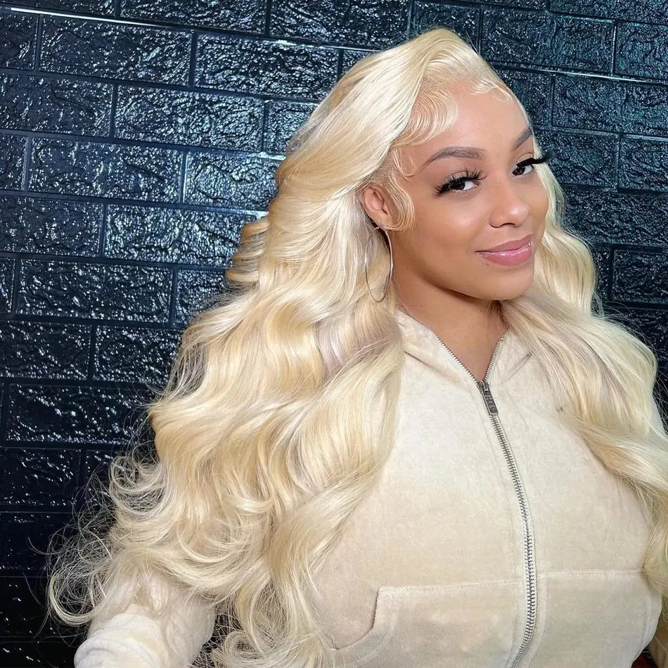 Blonde 613 HD Lace Wig 13x6 Human Hair 13X4 Frontal Blonde Colored Body Waves Glueless Waves 150 Density 36 40 Inch Wig