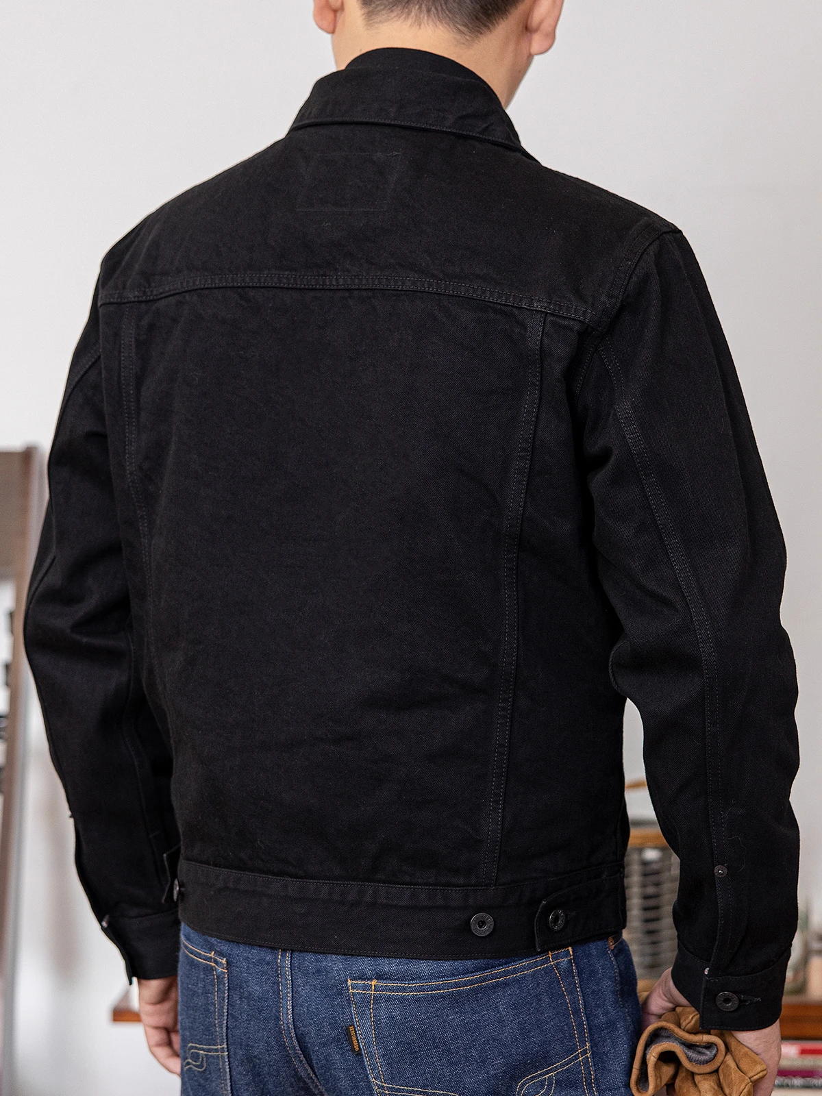 Red Tornado Type III Selvedge Denim Jacket in Black American Heritage Style Cowboy Jean Outerwear