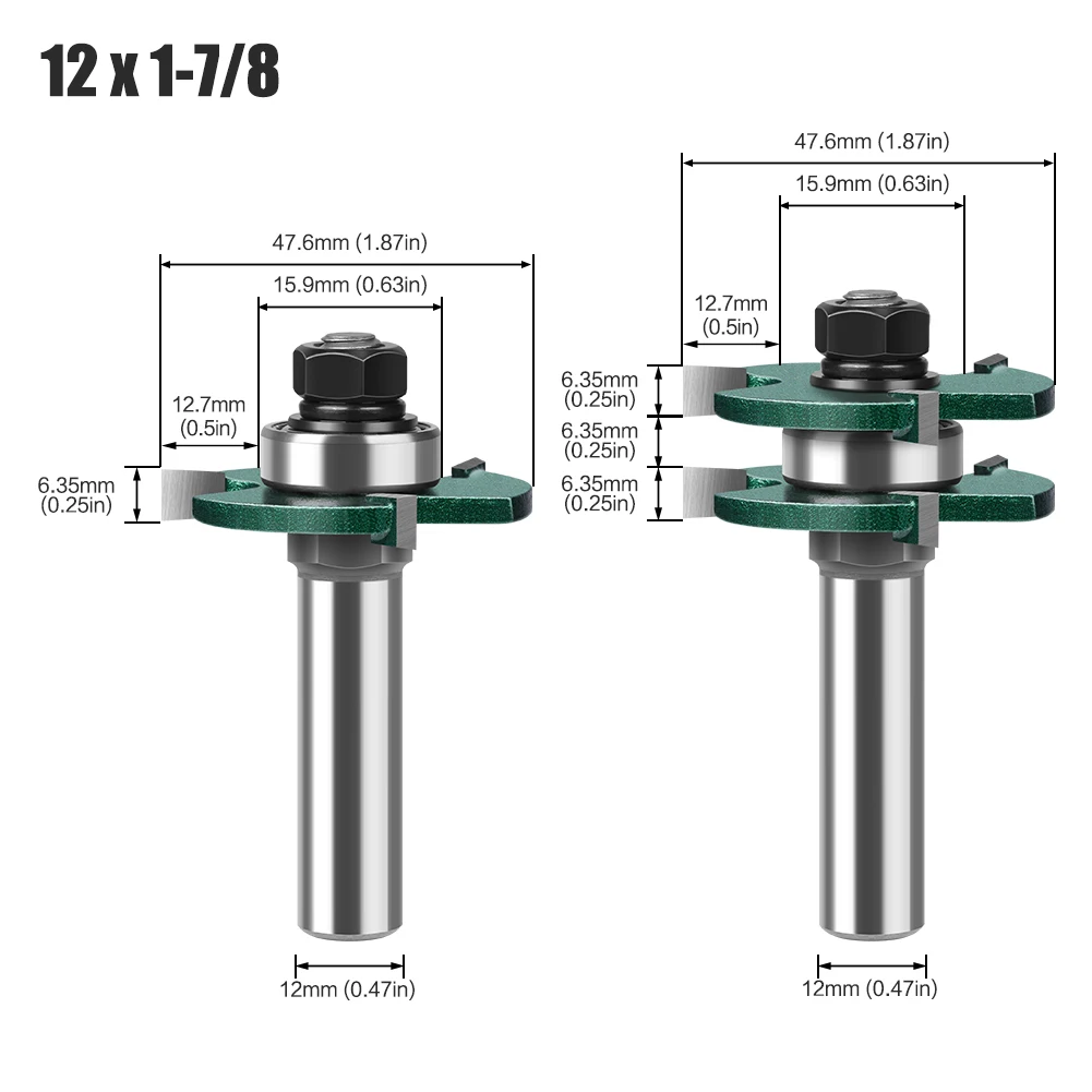 For MDF High Strength Carbon Steel Woodworking Bit Kit Woodworking Projects 12MM 12.7MM Shank 1 2 Shank Router Bit