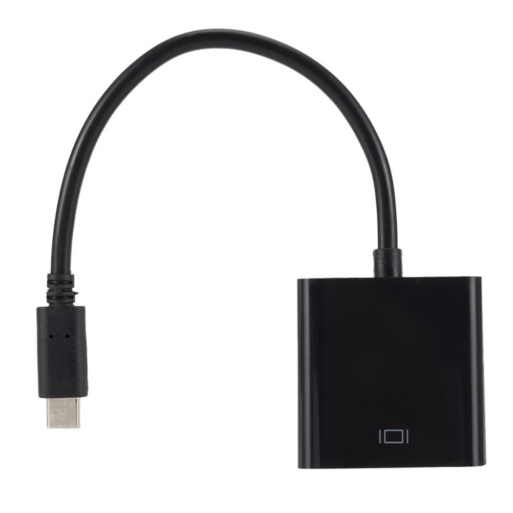 

USB 3.1 Type-C Male to Vga Female Adapter Cable Black 1080p for Monitor Projector Display USB-C to Vga Adapter Cable