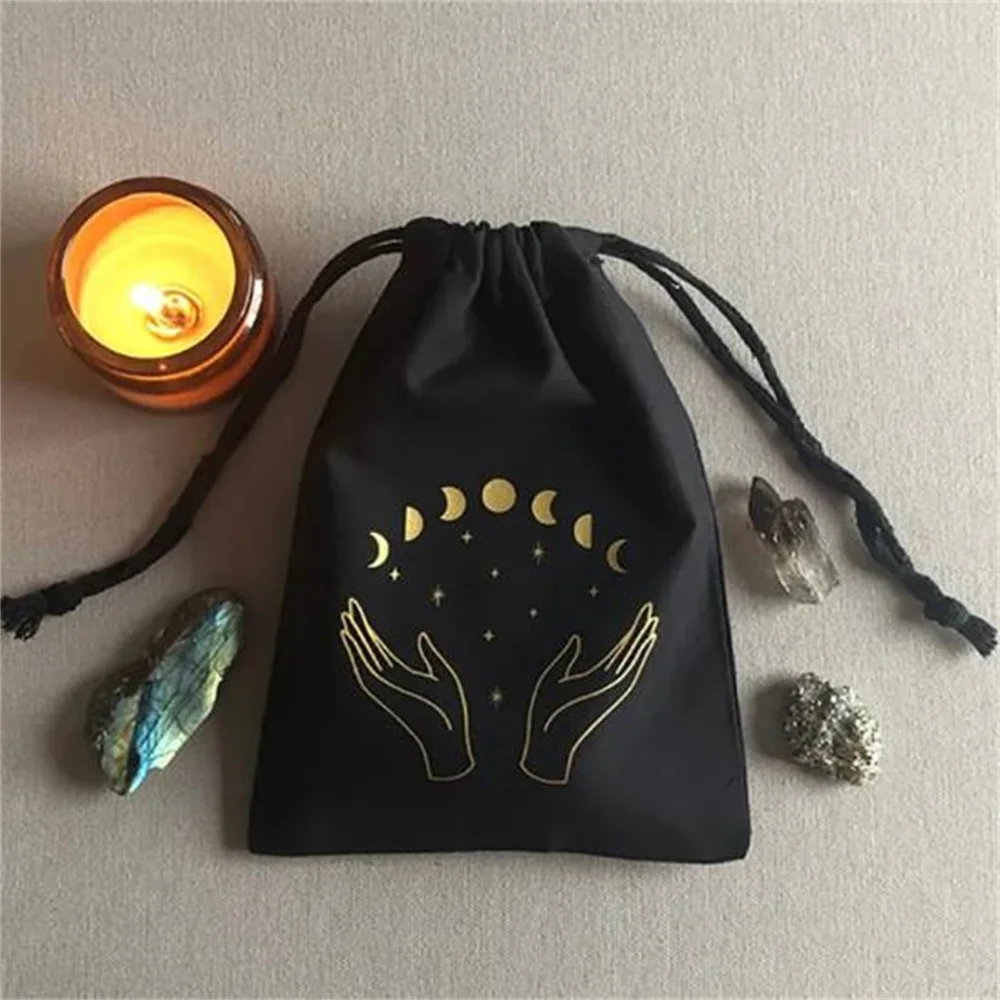 12 Moon Witch Drawstring Pouch Bags for Tarot Cards Crystals Witchy Things Halloween Party Witch birthday decoration favor