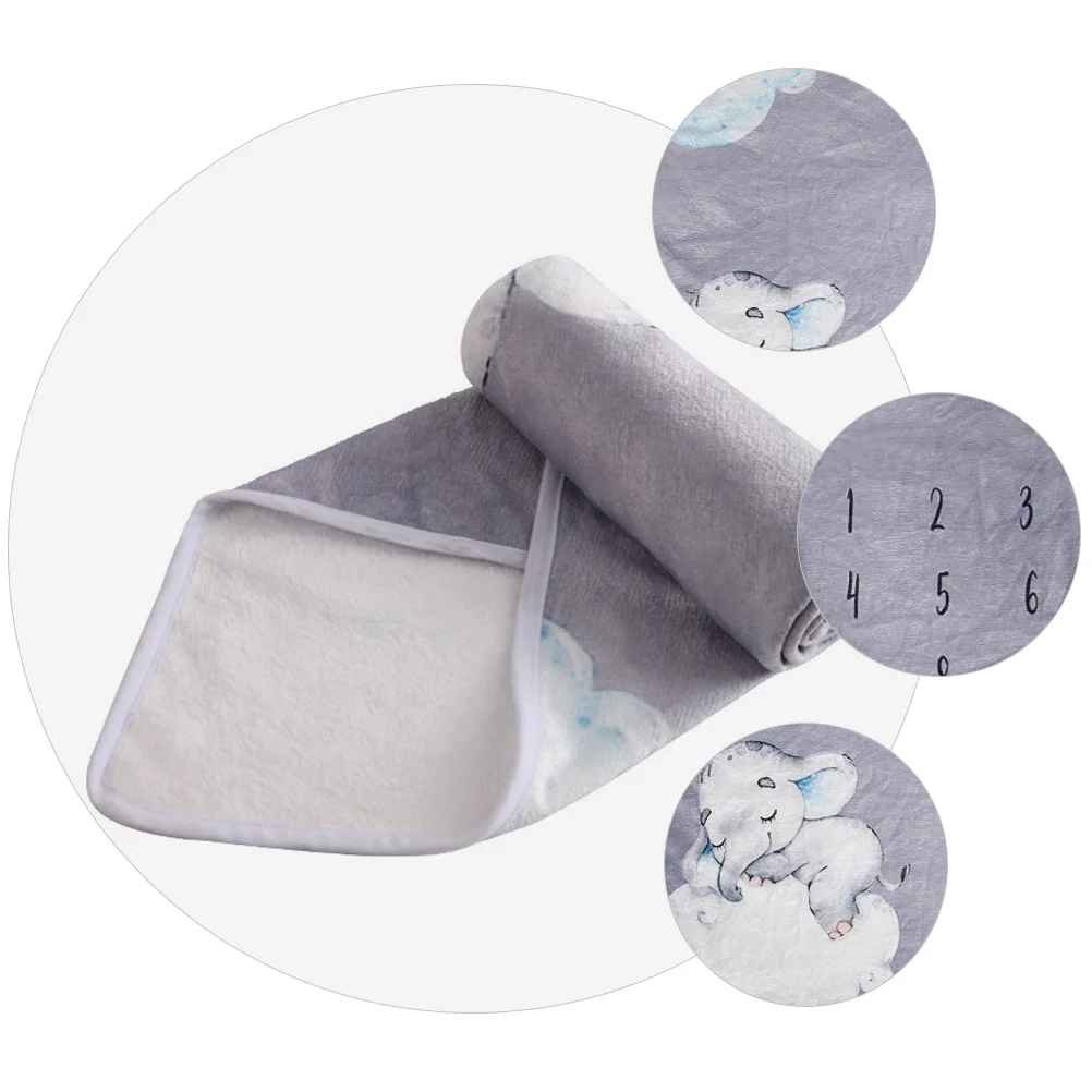 1 قطعة بطانية الطفل الفانيلا كبيرة لينة مريحة صور الدعامة الطفل الشهري الوليد النمو بطانية الذاكرة #5