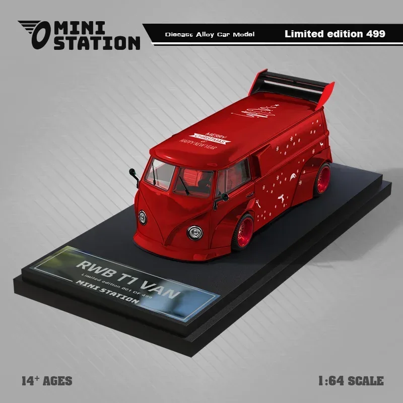 Mini Station 1:64 SUP 2024 Christmas Metallic red Diecast Model Car