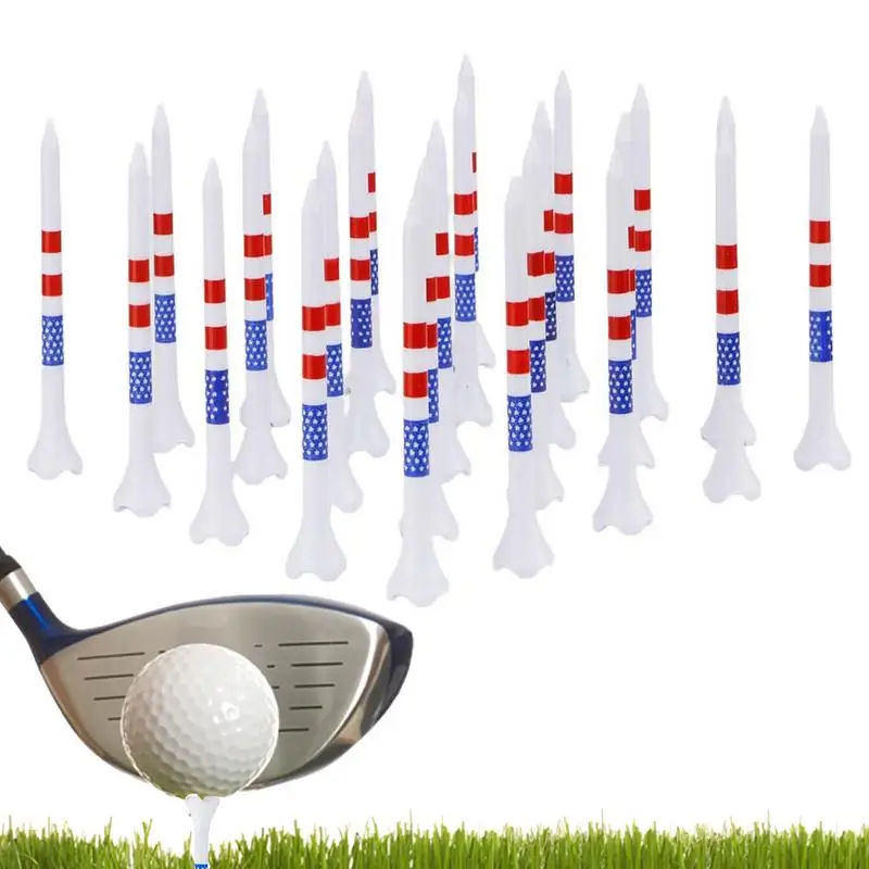 Golfing Tees 50pcs Flag Golf Tees Excellent Durability And Stability Red White And Blue Patriotic Golf Tees For Enhanced Play