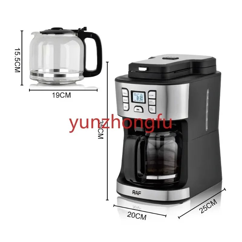 

American Coffee Maker Household Multi-Functional Automatic Drip Machine Insulation Grinding Bean Brewing