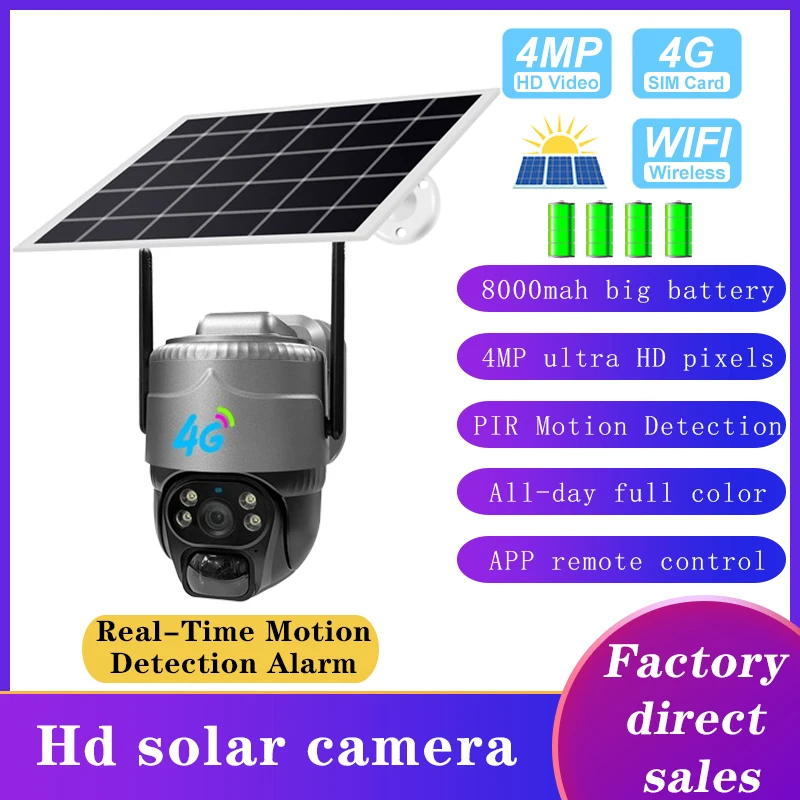 New Product Solar Powered Cctv Wireless Wifi Surveillance Camera 4k 360 V380PRO app Wifi Surveillance Cameras IP66 weatherproof