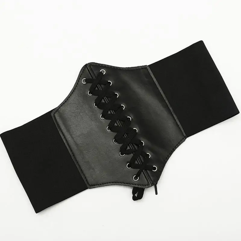 652F Top Sexy para mujer, corsé con cinturón ajustable, Top ajustado Color sólido para mujer, Top corto fiesta Top