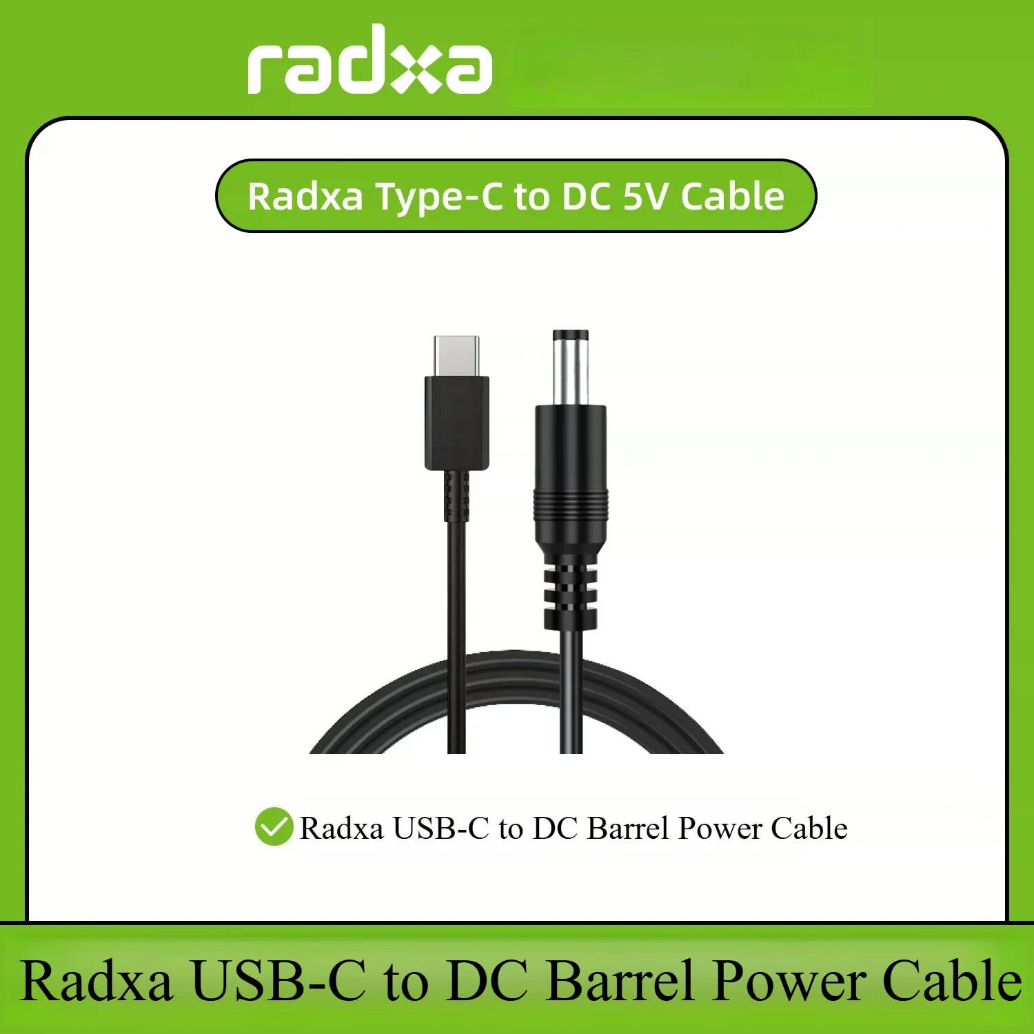 Radxa USB-C to DC 5521 Power Cable for PD 30W Power Supply