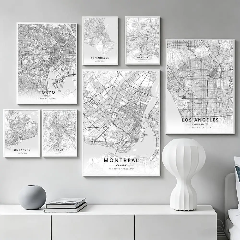 Vintage-Weltkarten-Leinwanddruck, Poster mit Aquarell- und Graffiti-Motiven, lustige Wandkunst, Deko-Geschenke für Wohnzimmer, Schlafzimmer