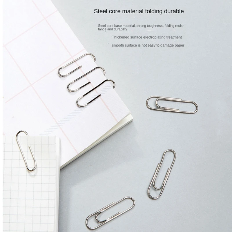 Nickel-Plated Paper Clip Back-Type Buckle Back-Line Needle Clip Paper Clips File Paper Office Supply Paper Clip