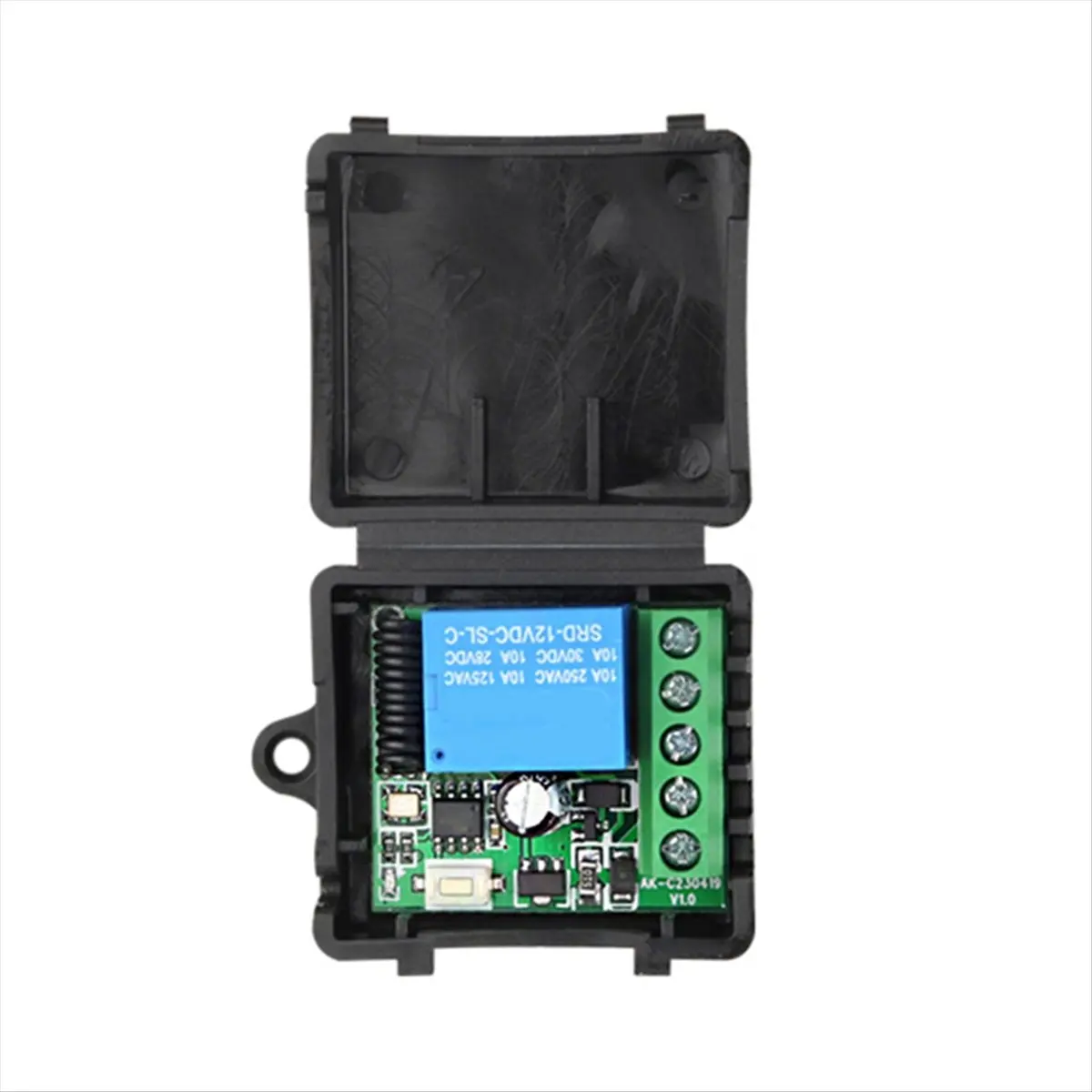 AAAE 433Mhz Wireless Remote Control Switch DC 12V 1CH Relay Receiver Module for Home Automation Black