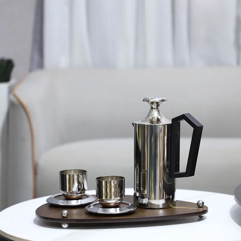 Nordic creative stainless steel coffee pot coffee cup decoration kettle coffee shop study TV cabinet home decoration