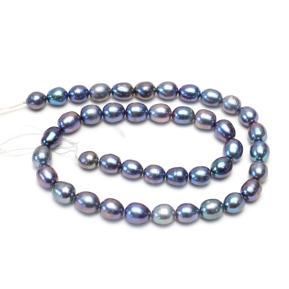 

AAAA High-Quality Black Rice-Shaped Natural Freshwater Pearls Beads for Jewelry Making Supplies DIY Necklace Bracelet Accessory
