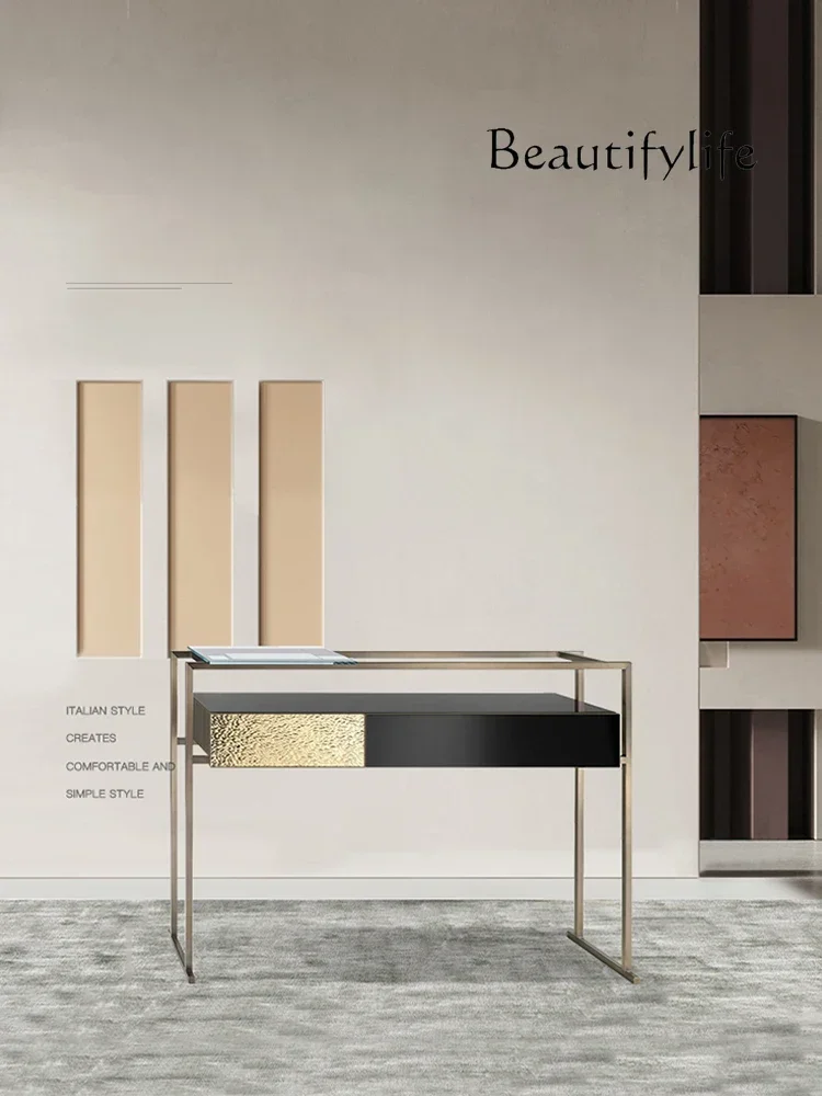 

Light luxury entrance foyer end view narrow table modern simple living room storage case decorative entrance cabinet