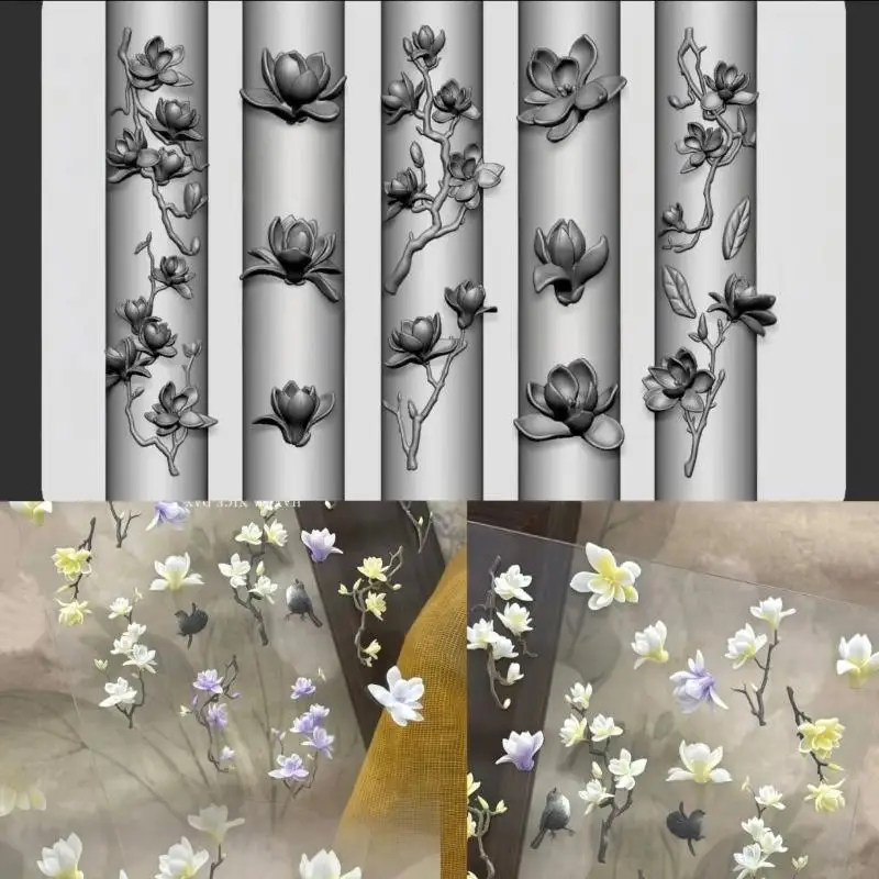 3D Magnolia Flowers Nail Mold DIY Silicone Nail Tools Floral Petal Nail Design Molds Nail Art Carving Template Manicure Design