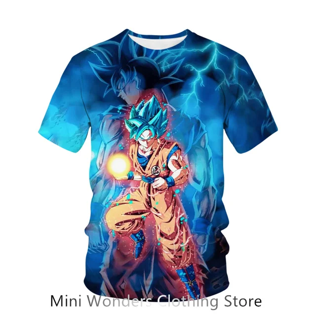 الرجال تي شيرت لعبة دراغون بول Z تي شيرت الأولاد ملابس الأطفال ملابس الصيف قصيرة الأكمام الاطفال الكرتون المحملة القمم بيبي بوي تي شيرت