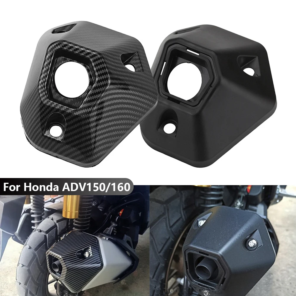 Motorcycle Muffler Exhaust Pipe Tip Cover Glossy Carbon Fiber Black Exhaust Tip Guard Protector Accessories For Honda ADV150/160