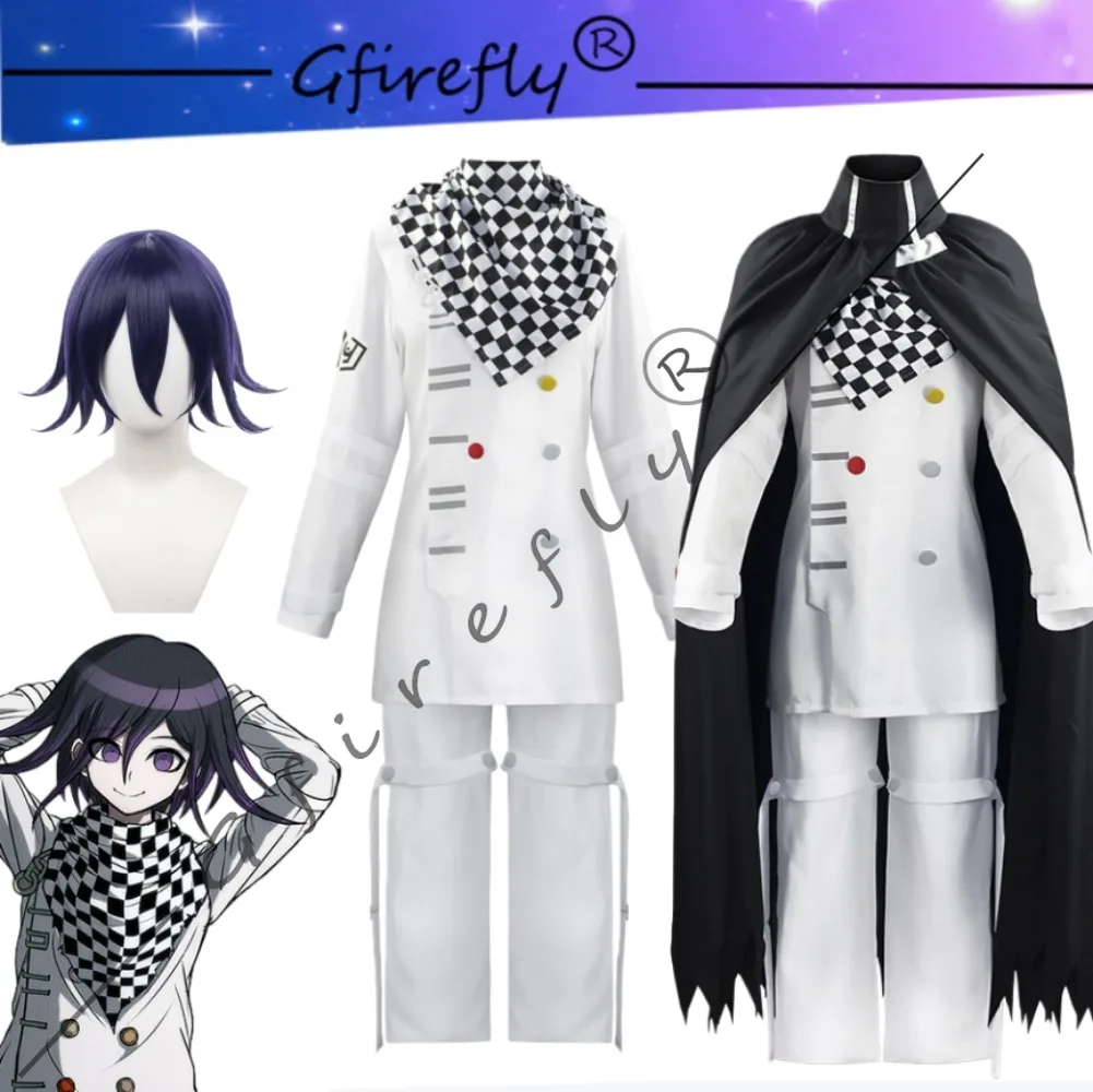 

Anime Danganronpa Kokichi Oma Cosplay Costume Outfit Cloak Hat Set for Men Women Halloween Carnival Anime Convention Performance