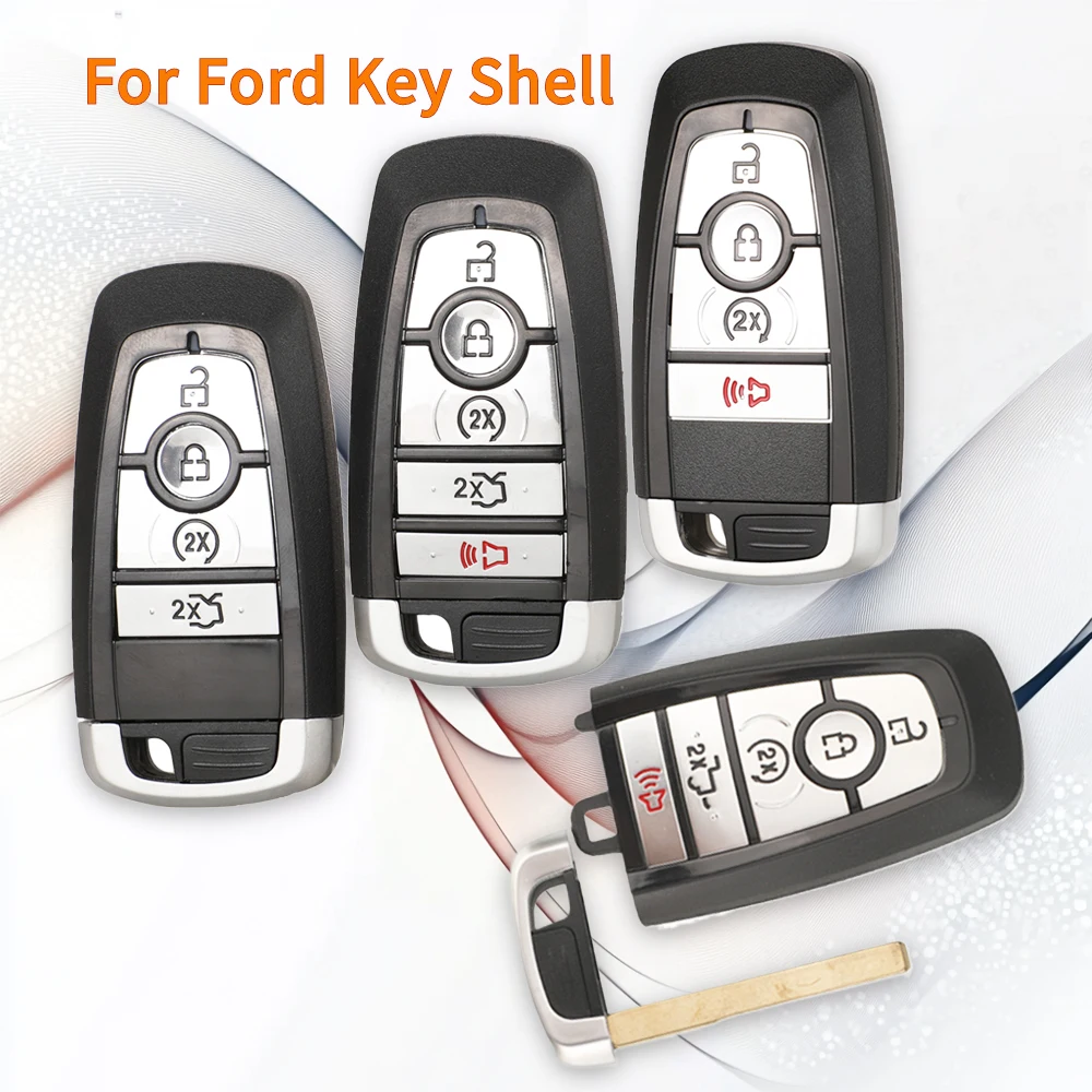 

Jingyuqin 4/5 кнопки сменный удаленный автомобильный ключ чехол брелок с необрезанным лезвием для Ford Fusion Mustang Explorer F-150 F-250 F-350