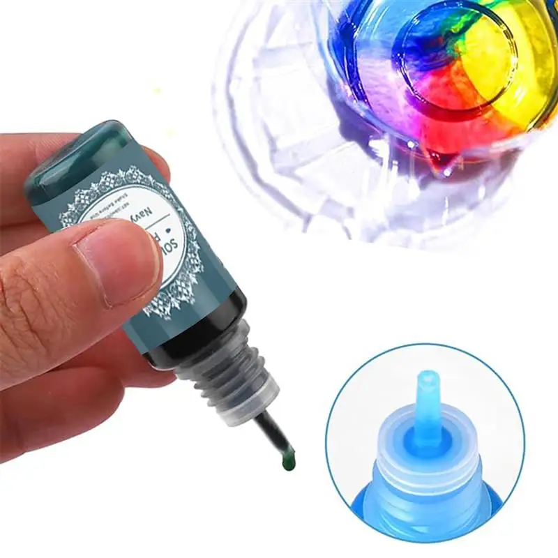 10Ml Harspigmenten Op Olie Gebaseerde Macaronkleuren Diy Crystal Ab Dropper Lijm Uv Druppelaar Zelfklevende Universele Kleurstof