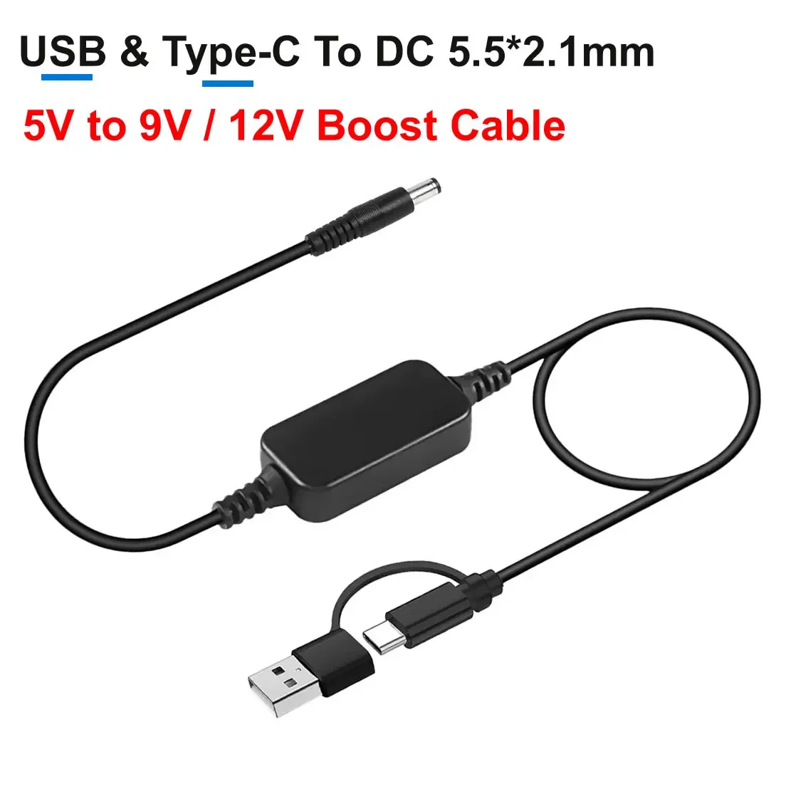USB Type C To DC Boost Cable 5V Power Supply to 9V/12V Device USB Step-up Converter Cable Wifi Router Modem Fan Speaker