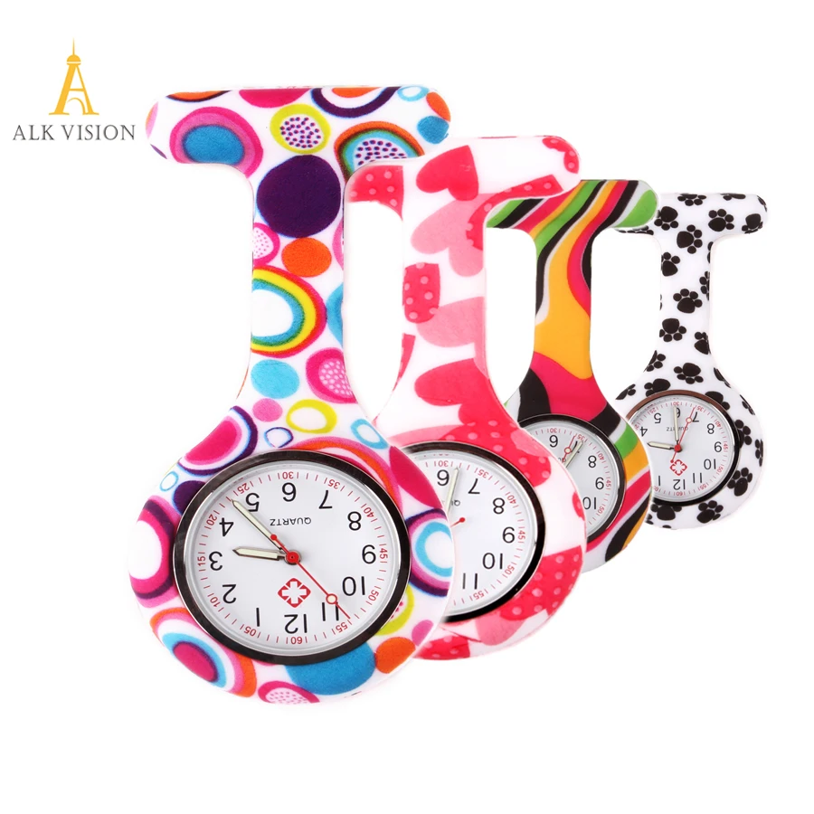 فوب سيليكون ممرضة ساعة معاطف للأطباء والممرضات هدية فراشة نمط اليابانية Movt عالية الجودة العلامة التجارية مستشفى ممرضة ساعة ALK VISION #1